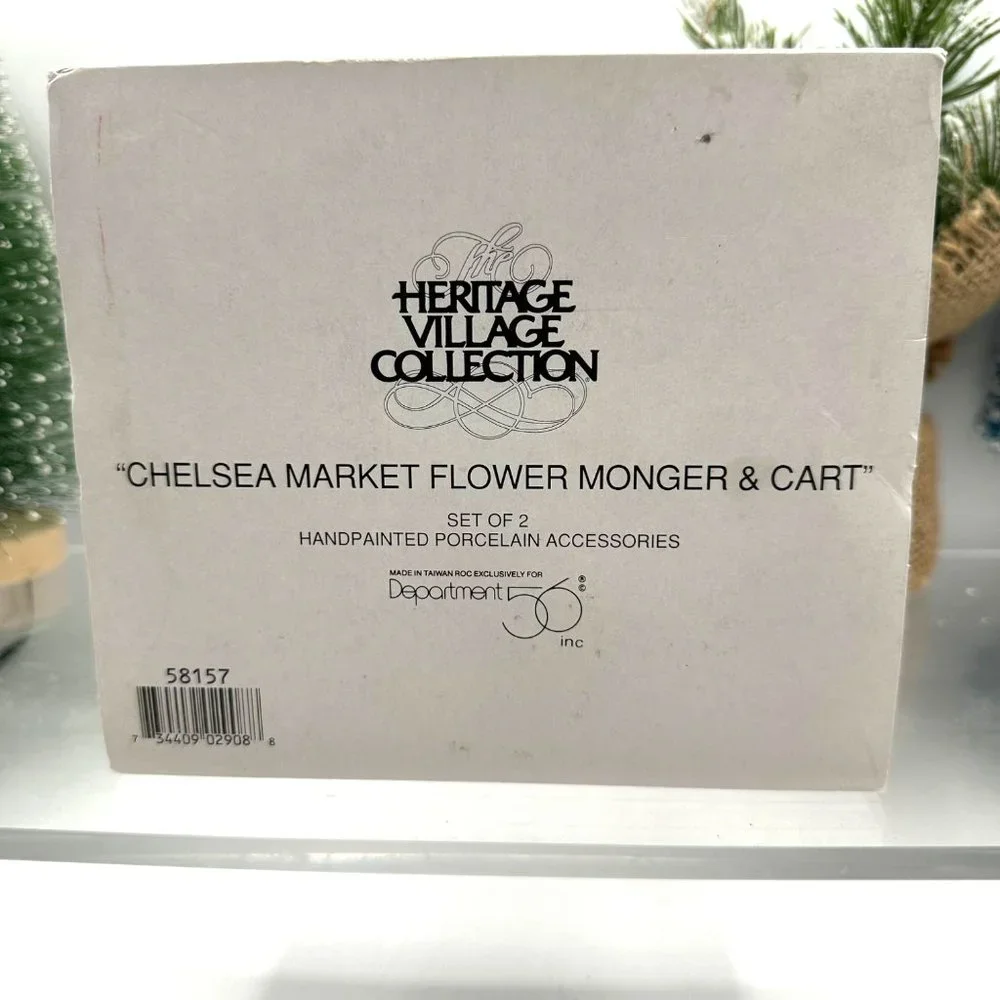 Vintage Department 56 Heritage Village Chelsea Market Flower Monger Cart 58157